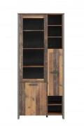 Highboardvitrine ca 90 cm breit CLIF von Forte Old-Wood Vintage / Beto...