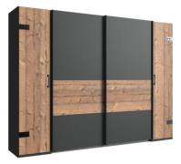 Kleiderschrank Industrial 272 cm breit STOCKHOLM Silver FIR NB / Graph...