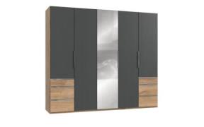 Kleiderschrank 250 cm breit mit Spiegel LEVEL36 A von WIMEX Grau