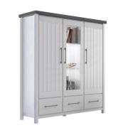 Miami Highboard 081-01 Kiefer massiv Weiss