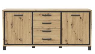 Sideboard 2-trg TRONDHEIM von Forte Artisan Eiche / Schwarz Eiche