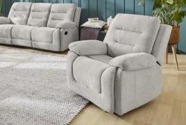 Recliner TV-Sessel SYLT inkl. Liegefunktion von Pro Com Chenille Grau