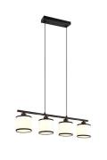 Pendelleuchte 4xE14 Metall Schwarz Matt / Weiß