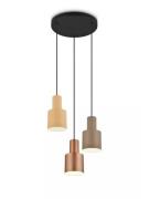 Pendelleuchte 3xE27 Taupe / Beige / Coffee 1 Stück Metall Hellbraun