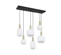 Pendelleuchte 6xE27  Matt / Messing / Glas opal 1 Stück Glas / Metall ...