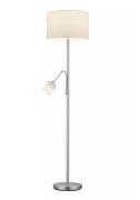 Stehlampe HOTEL Nickel Matt 1 Stück Metall / Stoff Hellgrau, Weiß
