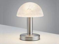 TischLeuchte ca. 21 cm hoch ON/OFF Touch Nickel / Glas Weiss 1 Stück M...
