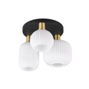 Deckenleuchte 1xE27  Matt / Messing / Glas opal 1 Stück Glas / Metall ...