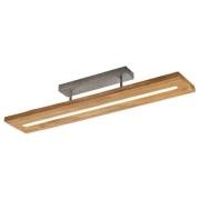 LED Deckenleuchte Metall Nickel / Echtholz 1 Stück Braun, Hellgrau