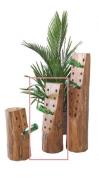 Weinständer LEON 100 cm hoch 1 Stück Teak Holz Natur Hellbraun