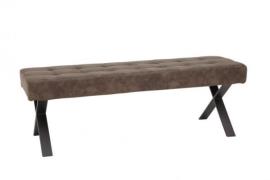 Sitzbank X-Gestell DONNA II B von Hela Softex Vintage Braun