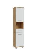 Bad-Hochschrank VERIS von Forte Weiß / Artisan Oak