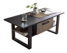 NORDI 900 Couchtisch/Top:Schwarz/Korpus:Okapi Nuss