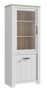 Vitrine ELARA von Forte Weiß matt / Bianco Eiche
