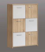Highboard Quadro 6-türig  Sonoma Eiche/Weiß