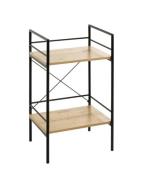 Beistelltisch 21957 inkl. 2 Ablagen ca. 34x62x27 cm Schwarz / Eiche