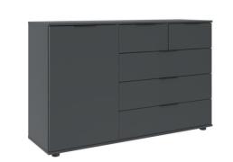 Kombi-Kommode ca. 130x83x41 cm Graphit / Schwarz