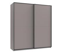 Schwebetürenschrank 2-trg. ca.180x198x65 cm Saharagrau / Schwarz