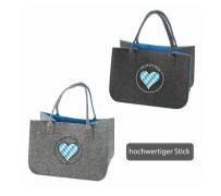 Filztasche HEIMATLIEBE Herz mit Stickerei 1 Stück von 2 Sorten unsorti...