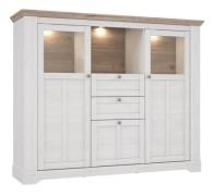 Highboard ILOPPA 3-türig inkl. Beleuchtung von Forte Schneeeiche / Nel...