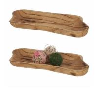 Deko-Schale 1 Stück geflammt ca. 45x4x21 cm Holz