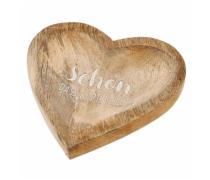 Deko Schale Manogoholz ca. 15x3x15 cm HERZ Mangoholz