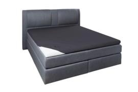 Spannbetttuch für Topper ca. 190x200 cm anthrazit Elastan-Jersey