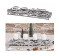 Adventsleuchter 1 Stück  ca. 55x7x14 eckig inkl. 4 Kerzentüllen cm Hol...