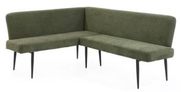 Eckbank langer Schenkel Rechts Webstoff Grün
