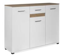 Kommode 3-türig ABS Kante Weiß / Artisan