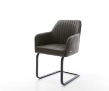 Freischwinger Greg-Flex Mikrofaser Anthrazit Vintage Freischwinger fla...