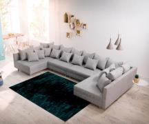 Wohnlandschaft Clovis XL Grau Flachgewebe Modulsofa