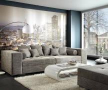 Big-Sofa Marlen 300x140 cm Hellgrau Couch