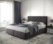 Boxspringbett Dream-Great 160x200 cm Mikrofaser Schwarz mit Matratze u...