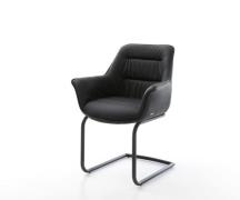 Freischwinger Kaira-Flex Echt-Leder Schwarz Freischwinger rund Schwarz