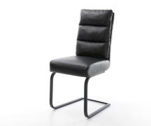 Freischwinger Pela-Flex Echt-Leder Schwarz Freischwinger flach Schwarz...