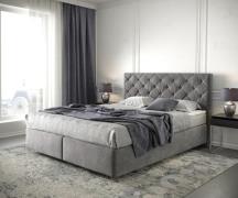 Boxspringbett Dream-Great 160x200 cm Mikrofaser Taupe mit Matratze und...