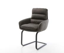 Freischwinger Abelia-Flex mit Armlehnen Mikrofaser Anthrazit Vintage F...