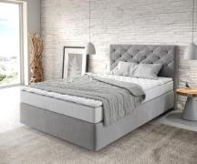 Boxspringbett Dream-Great 120x200 cm Mikrofaser Grau mit Matratze und ...