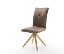 Esszimmerstuhl Maddy-Flex Mikrofaser Taupe Vintage Holzgestell kantig ...