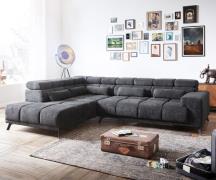 Ecksofa Catan 295x230 Mikrofaser Anthrazit Ottomane links inkl. elektr...