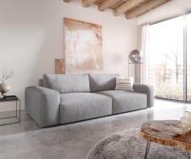 Big-Sofa Lanzo XL 270x130 cm Mikrofaser Grau