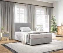 Boxspringbett Dream-Well 120x200 cm Cord Silbergrau mit Taschenfederke...