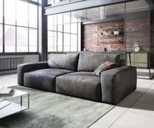 Big-Sofa Lanzo L 260x110 cm Lederimitat Vintage Anthrazit