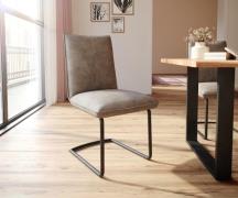 Freischwinger Lelio-Flex Mikrofaser Taupe Vintage Freischwinger rund S...