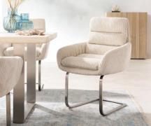 Freischwinger Abelia-Flex mit Armlehnen Cord Beige Freischwinger flach...