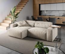 Ecksofa Sirpio L 260x160 cm Cord Beige Recamiere variabel