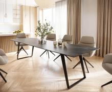 Esstisch Edge 300x100 Keramik Laminam® Noir Desir Braun Metall Schräg ...