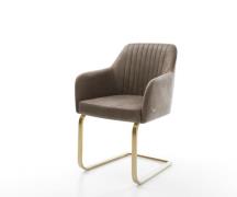 Freischwinger Greg-Flex Mikrofaser Taupe Vintage Freischwinger flach G...