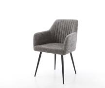 Esszimmerstuhl Greg-Flex Bouclé Grau 4-Fuß konisch Schwarz Taschenfede...